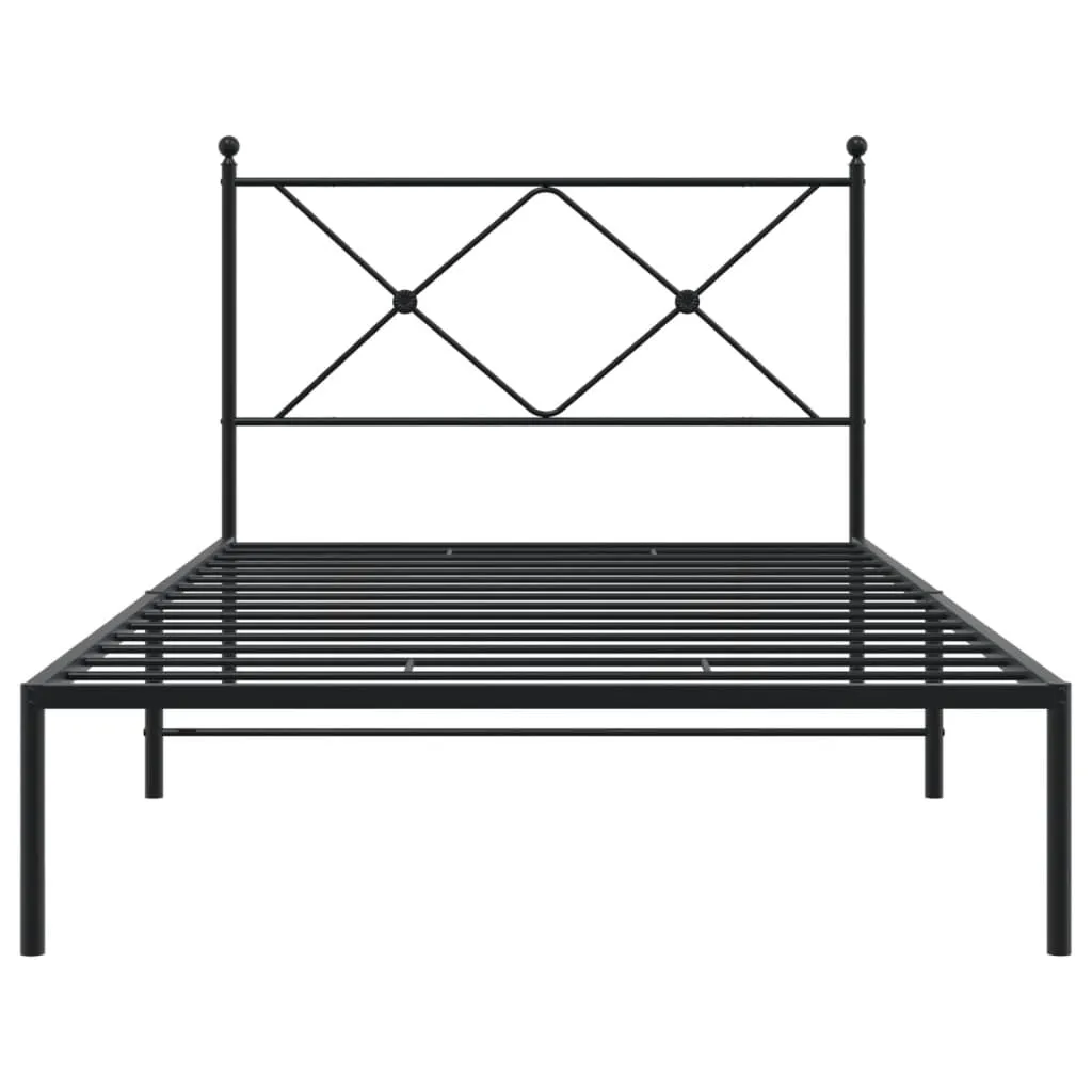 Klassisches schwarzes Metallbettgestell 207x112x90,5 cm