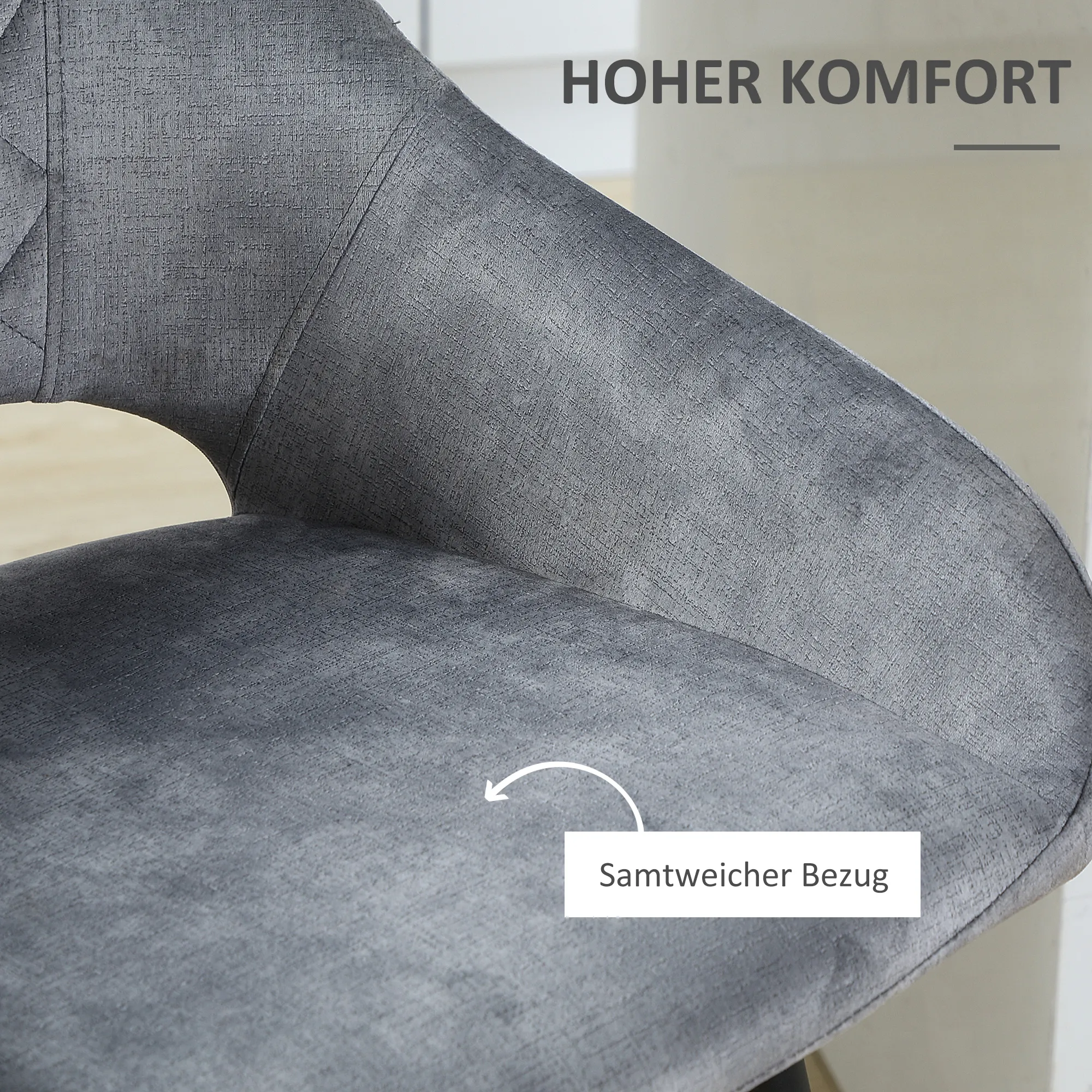 Bistrohocker Grau 50B x 56T x 98H cm im 2er-Set