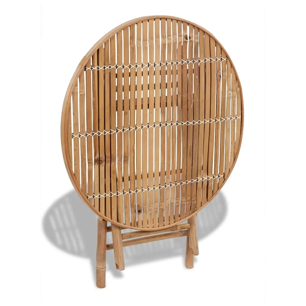 Gartenmöbel-Set Bambus klappbar Tisch 80x70 cm Stühle 50x42x92 cm