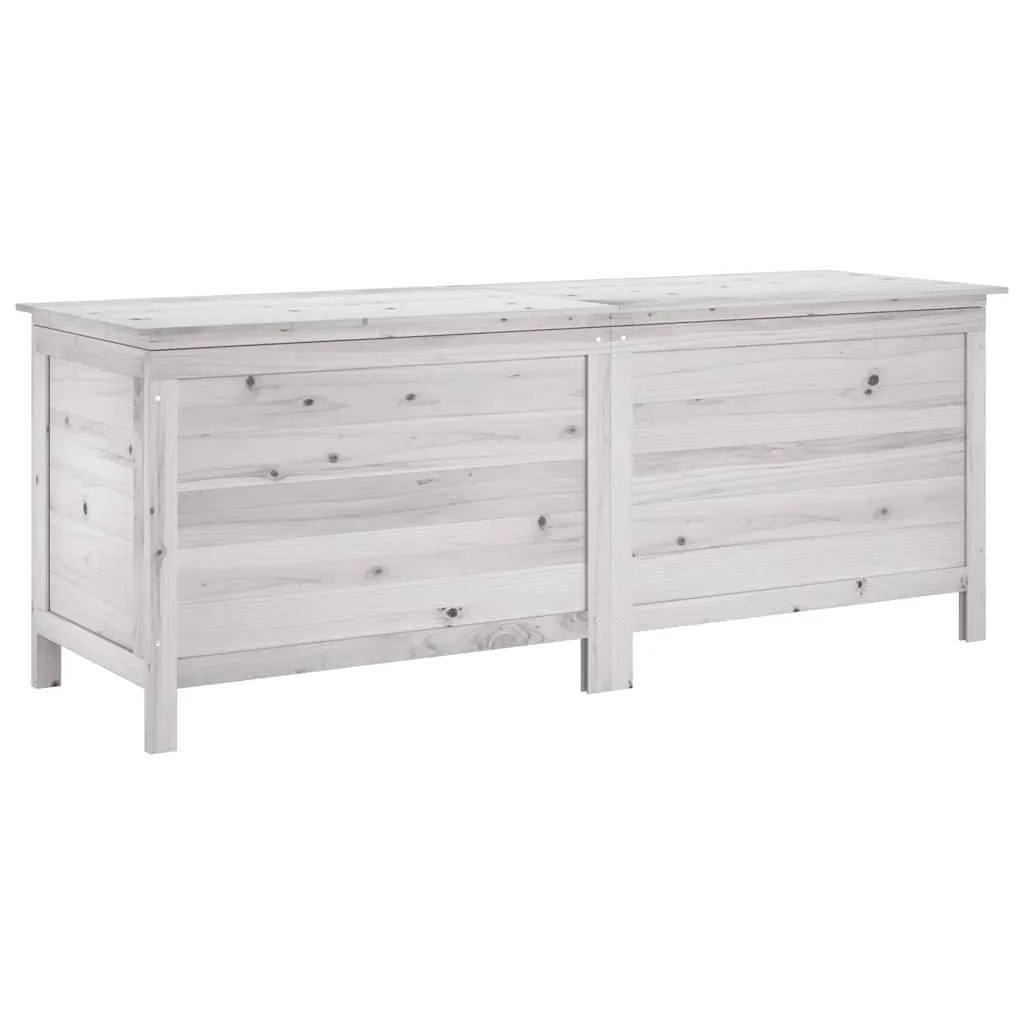 Gartenbox aus massivem Tannenholz 150 x 50 x 56,5 cm, Weiß
