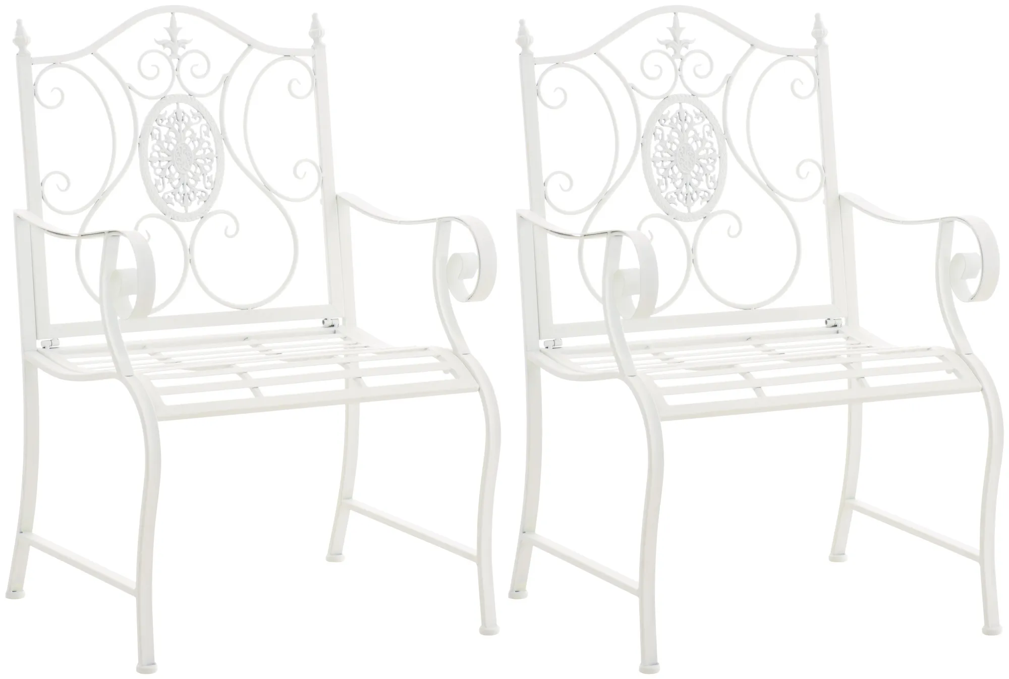 Gartenstühle Punjab 2er Set 94x62x53 cm weiß