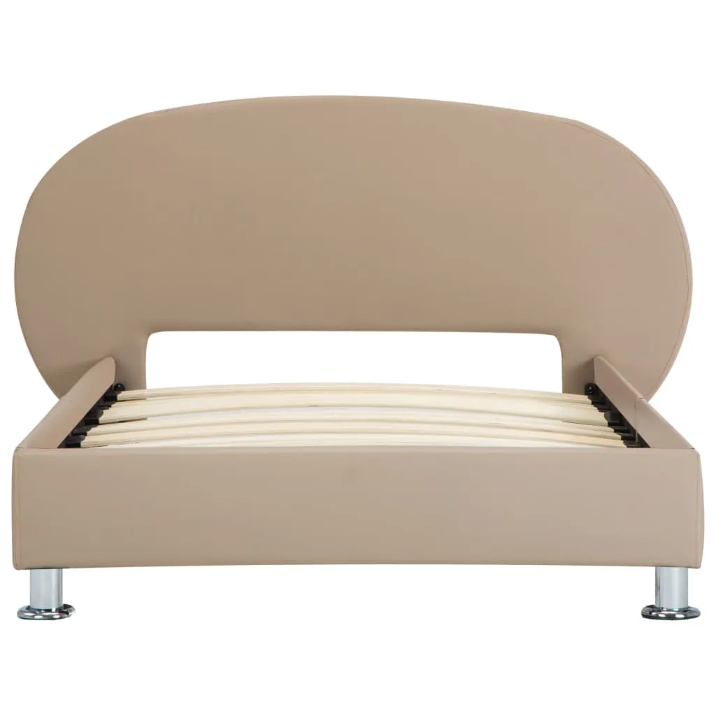 Modernes Polsterbett 208x133x70 cm Cappuccino-Braun mit Kunstlederbezug