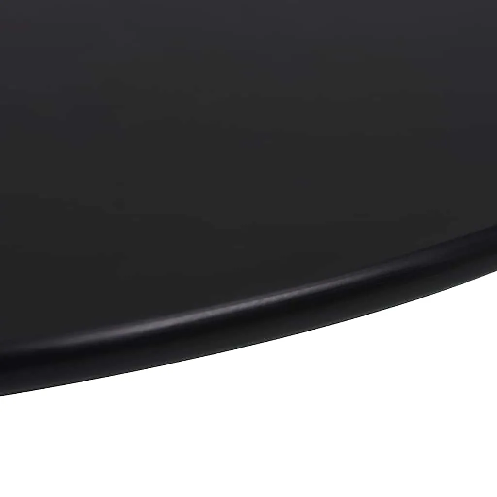 Tischplatte aus gehärtetem Glas 800 mm Durchmesser Schwarz