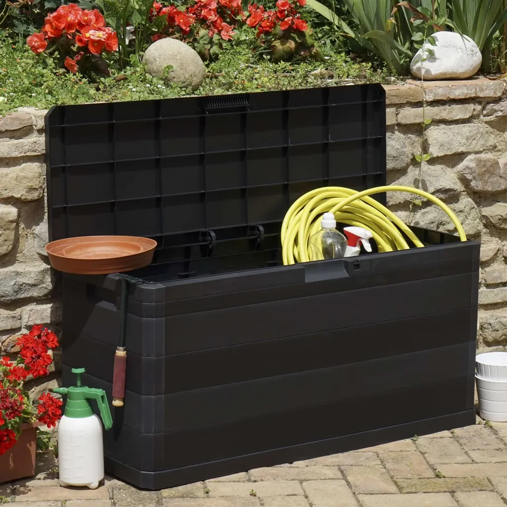 Gartenbox Polypropylen 117 x 45 x 56 cm Schwarz