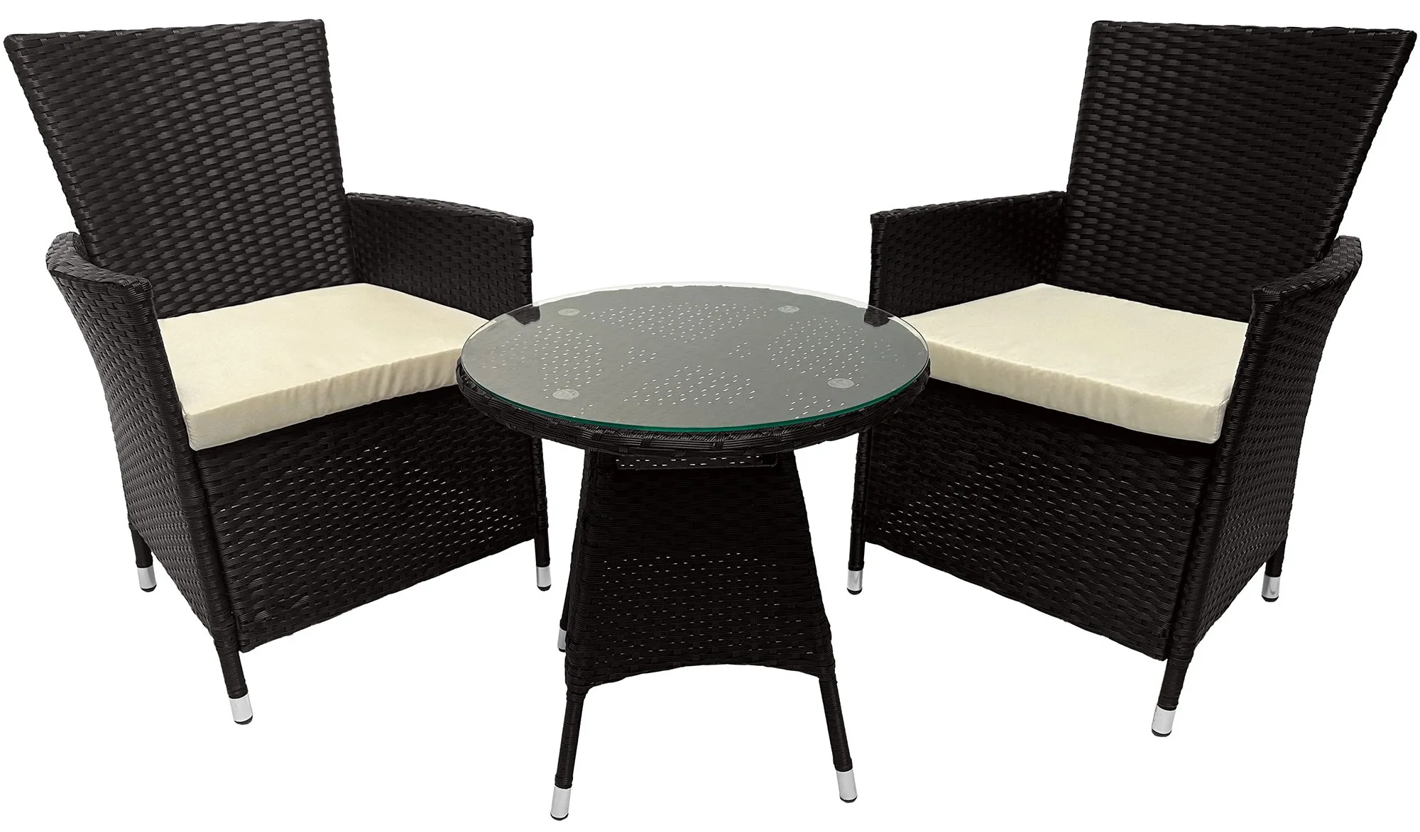 Esstisch-Loungeset Fireda 110x110x84 cm dunkelbraun