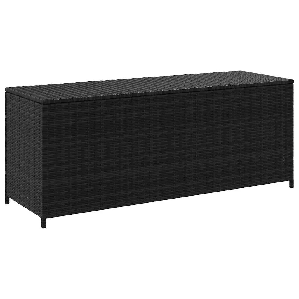 Gartenbox Schwarz 150 x 50 x 60 cm aus Poly-Rattan