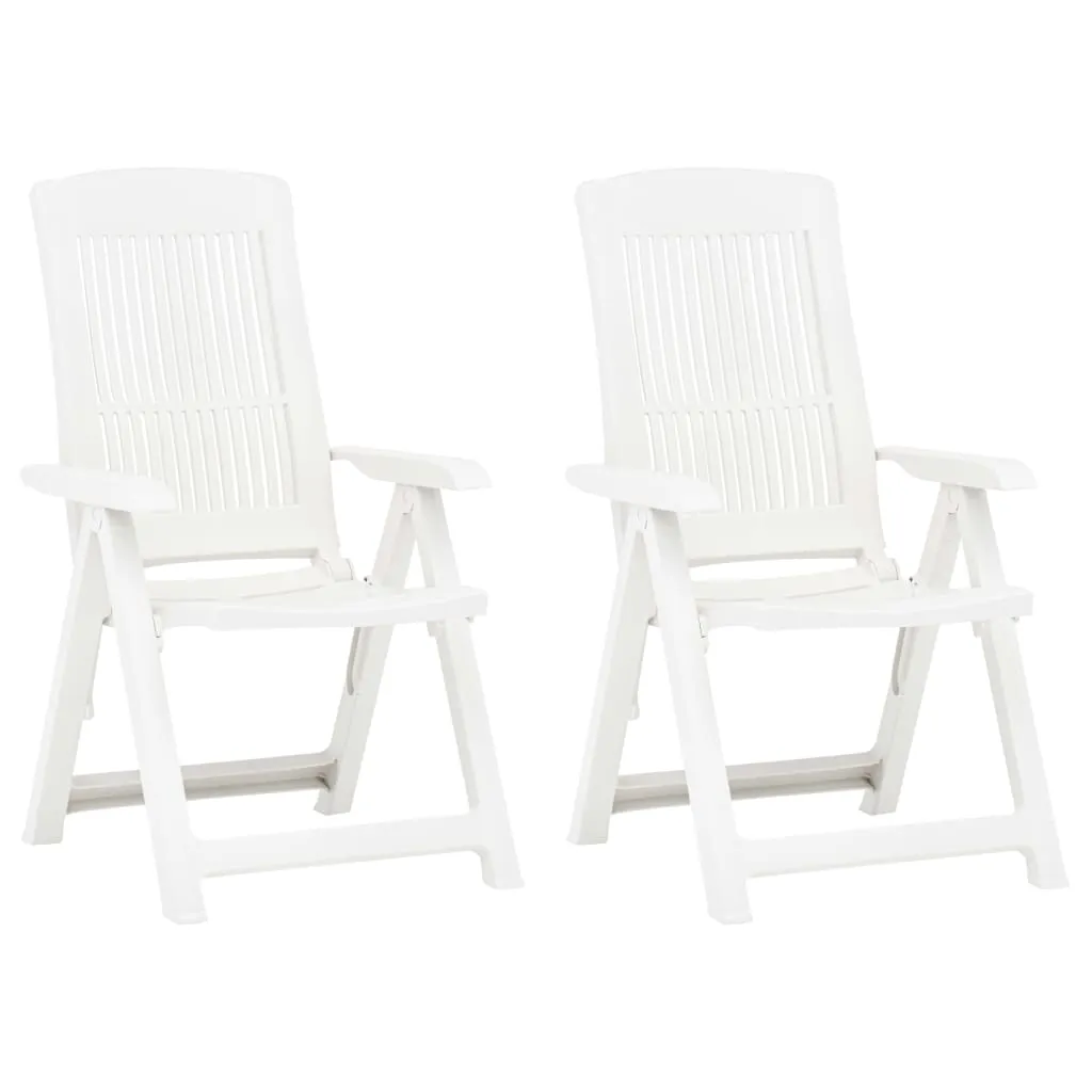 Gartenstuhl-Set Kunststoff Weiß 60x61x109 cm, klappbar, 2er-Set