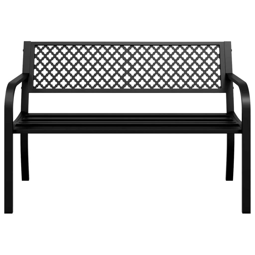 Gartenbank Stahl Schwarz 119 x 52 x 76 cm