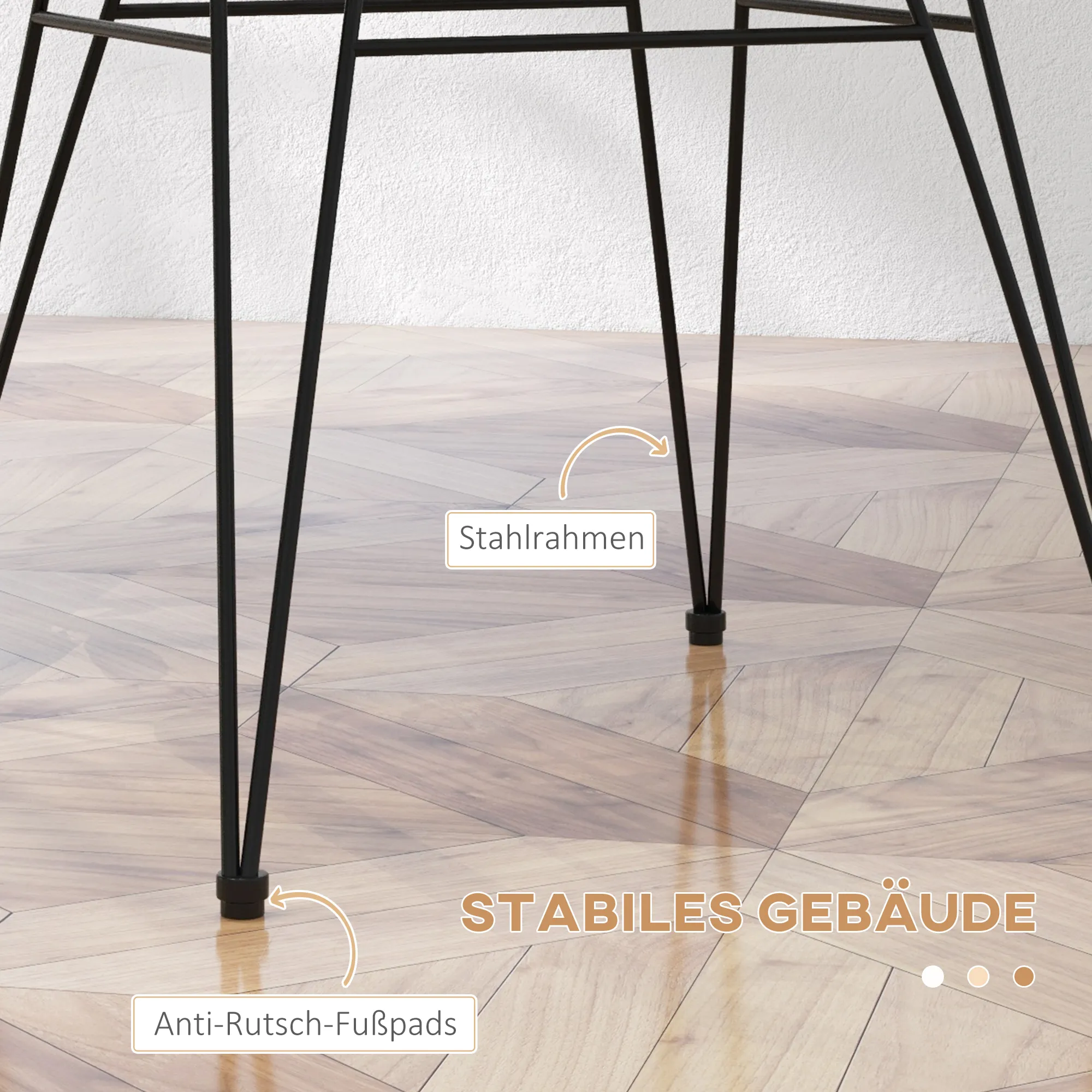 Esszimmerstühle 56L x 60B x 79H cm in Hellbraun+Schwarz