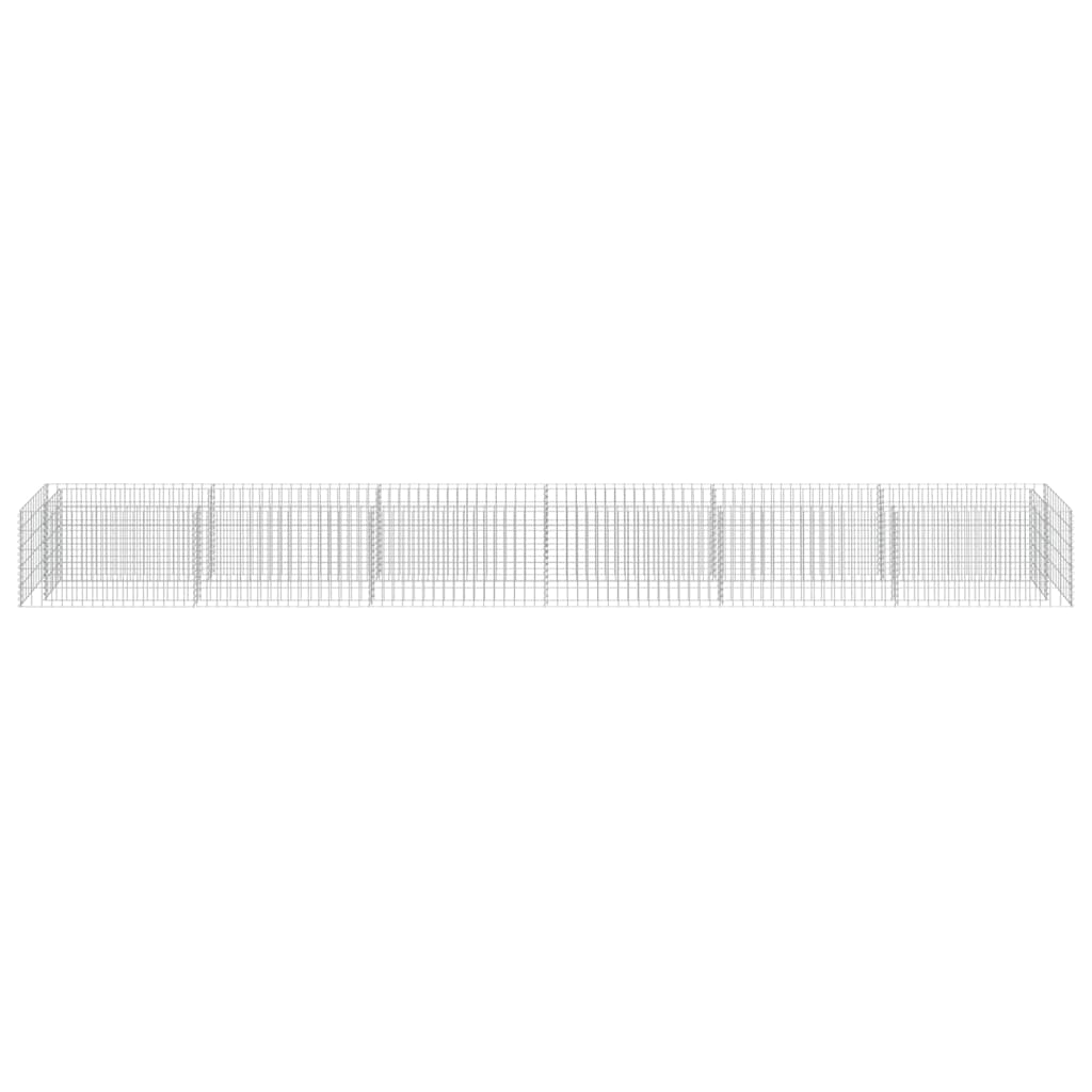 Gabionen-Hochbeet 540 x 50 x 50 cm in Silber