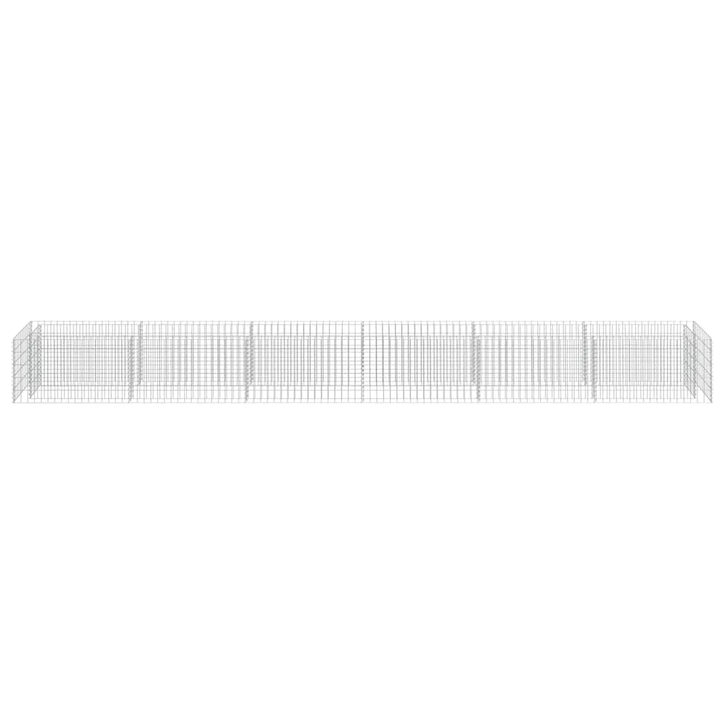 Gabionen-Hochbeet 540 x 50 x 50 cm in Silber