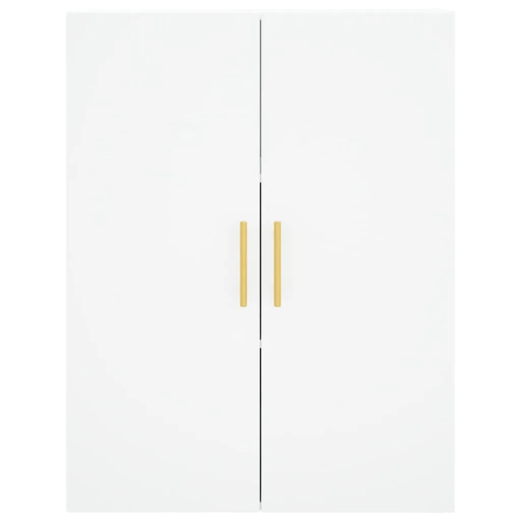 Weißes Highboard aus Holzwerkstoff und Metall 69,5 x 34 x 180 cm