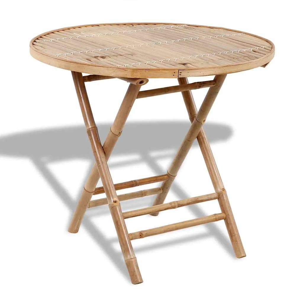 Gartenmöbel-Set Bambus klappbar Tisch 80x70 cm Stühle 50x42x92 cm