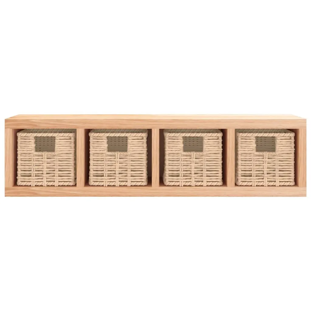 Wandregal aus Massivholz, Walnuss Finish 62 x 18 x 16 cm
