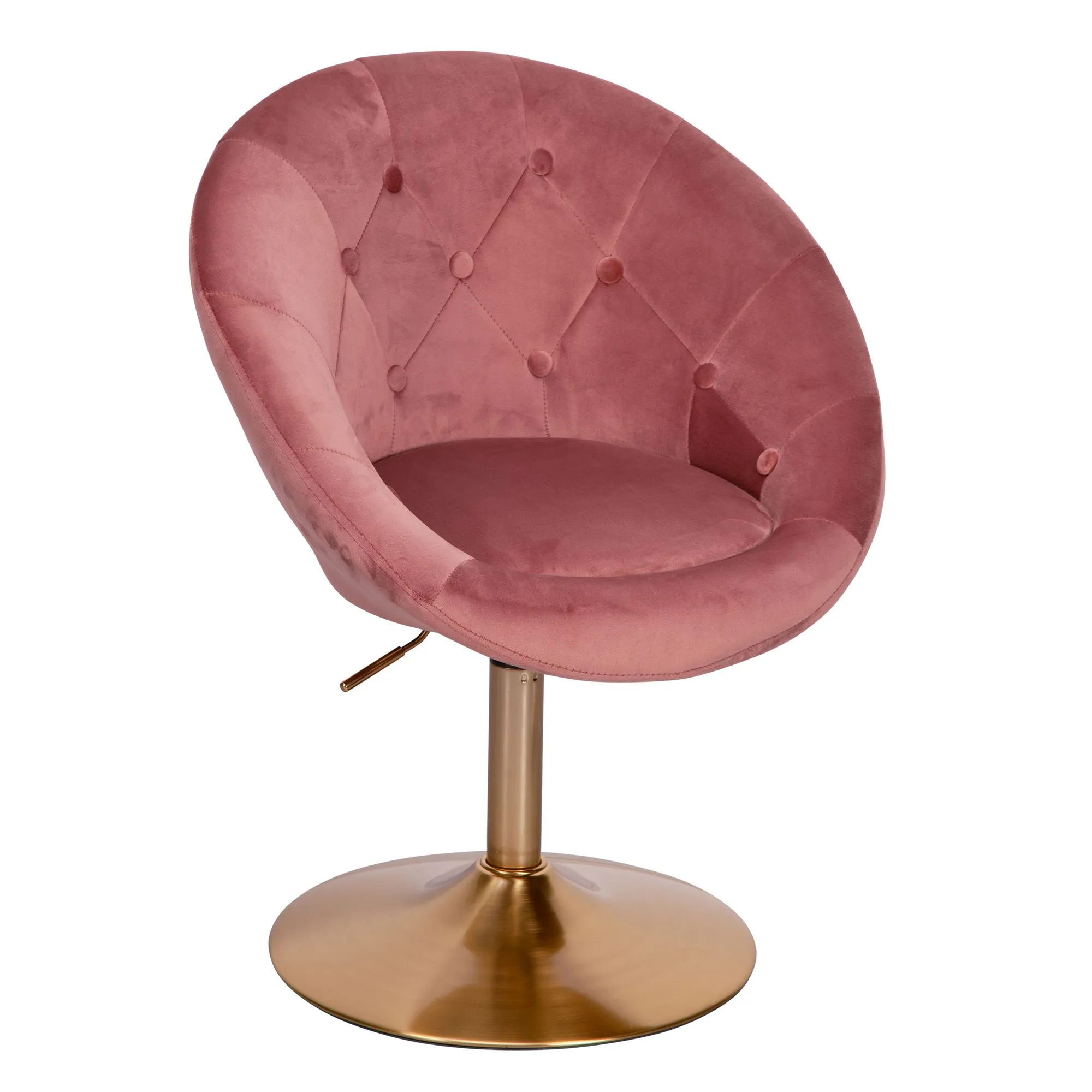 tinkaro Loungestuhl LINA Gold Samt rosa Clubsessel Polsterstuhl Rückenlehne