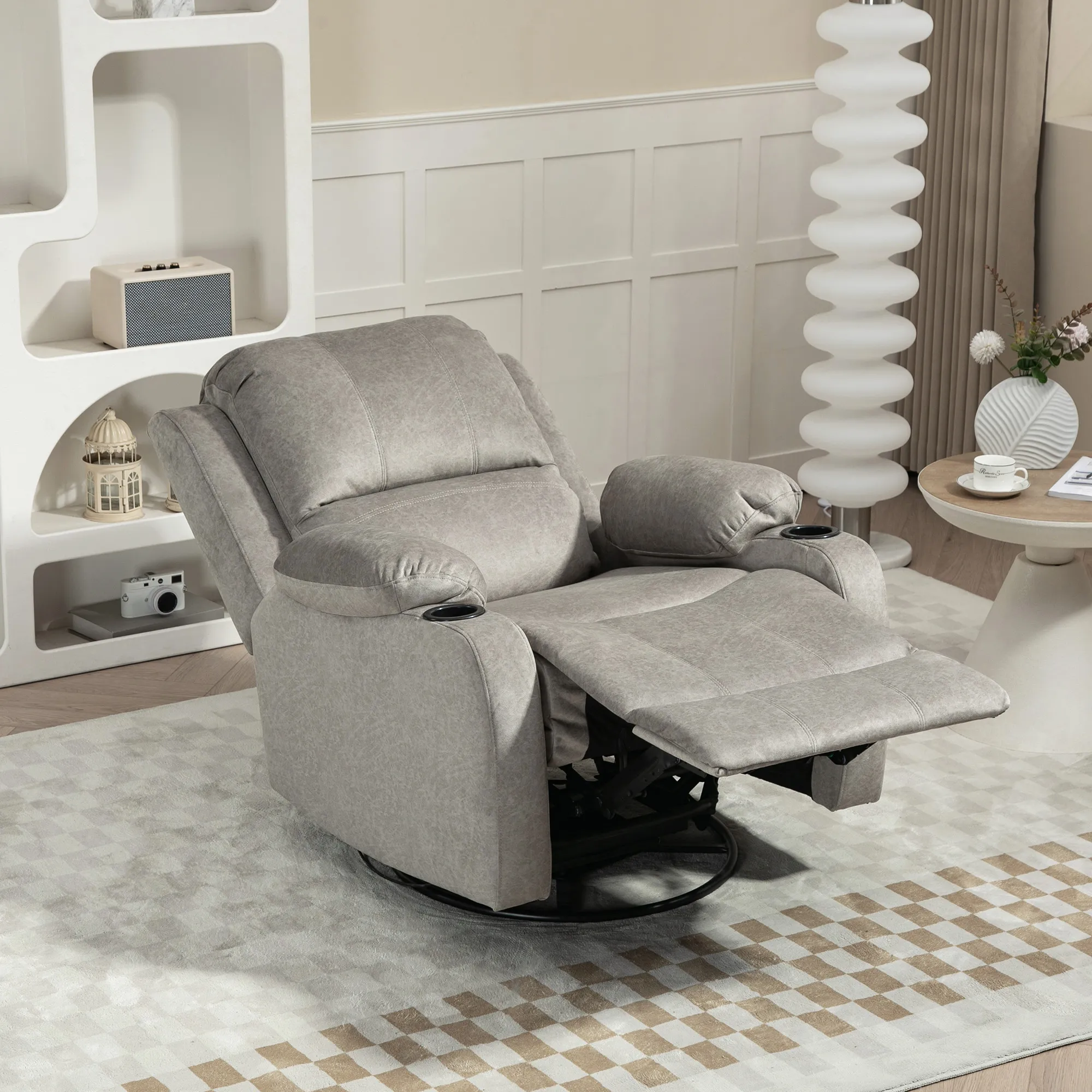 Relaxsessel Braun 87B x 95T x 102H cm mit Dreh- und Wippfunktion