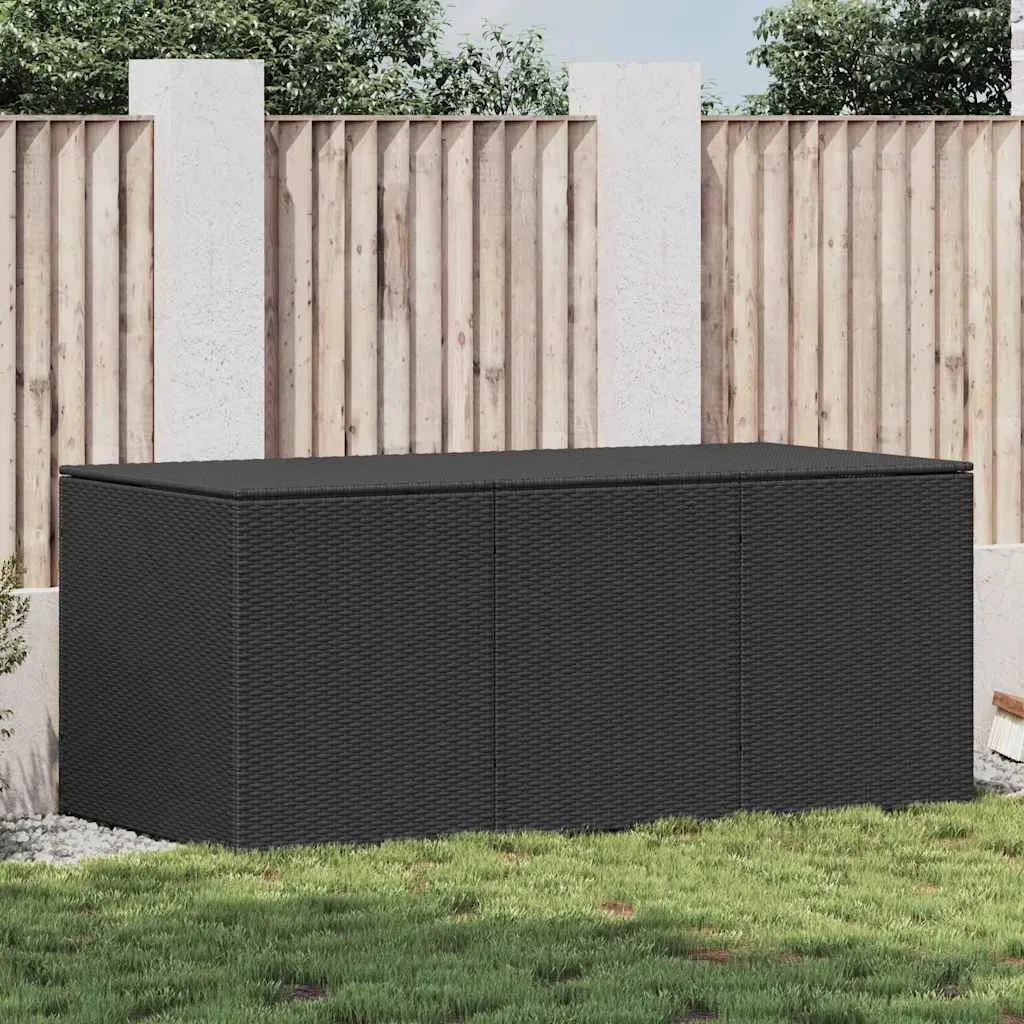 Aufbewahrungsbox Poly-Rattan 180x90x70 cm Schwarz