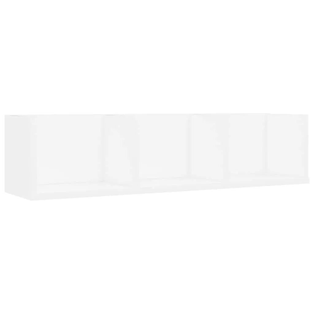 CD-Wandregal Weiß 75 x 18 x 18 cm mit 3 Fächern