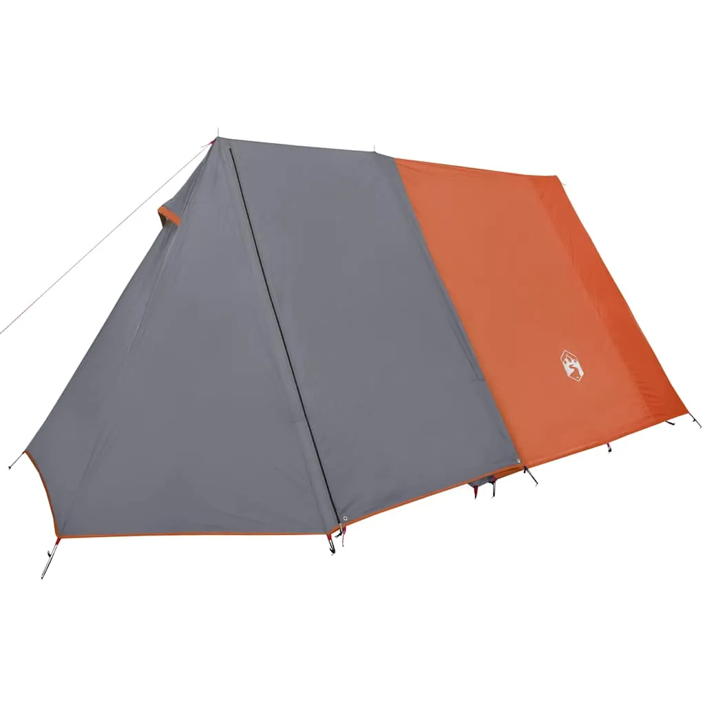 Campingzelt Grau und Orange 470x220x170 cm mit PU-beschichtetem Polyester