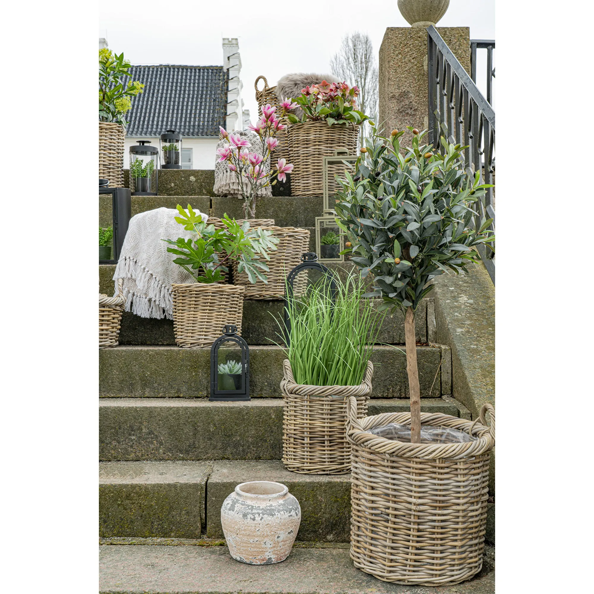 tinkaro Gili Körbe Set aus Kubu-Rattan 48/38 cm Natur