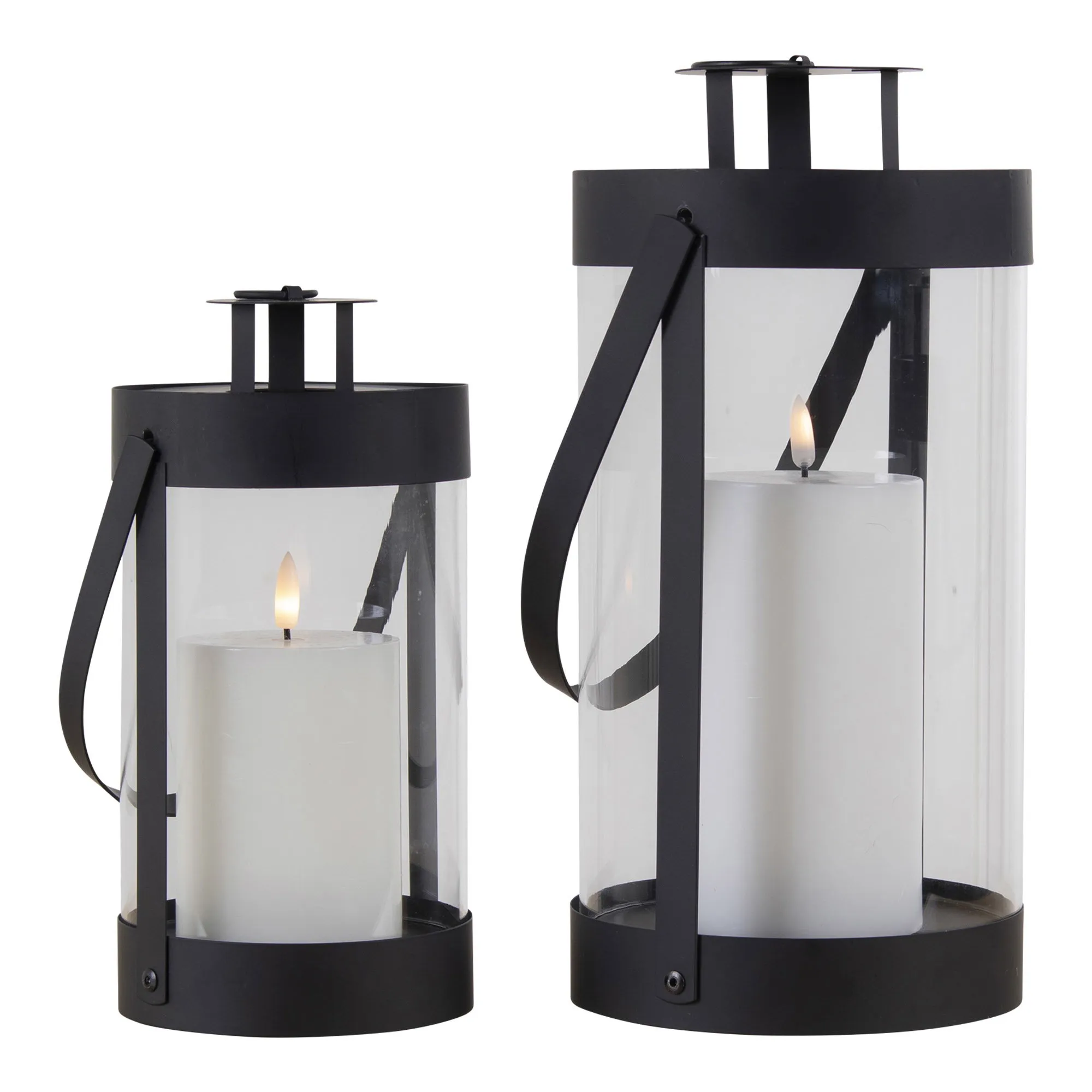 tinkaro Bondi Laternen Set 2-teilig 12 x 15 x 24-32 cm Schwarz