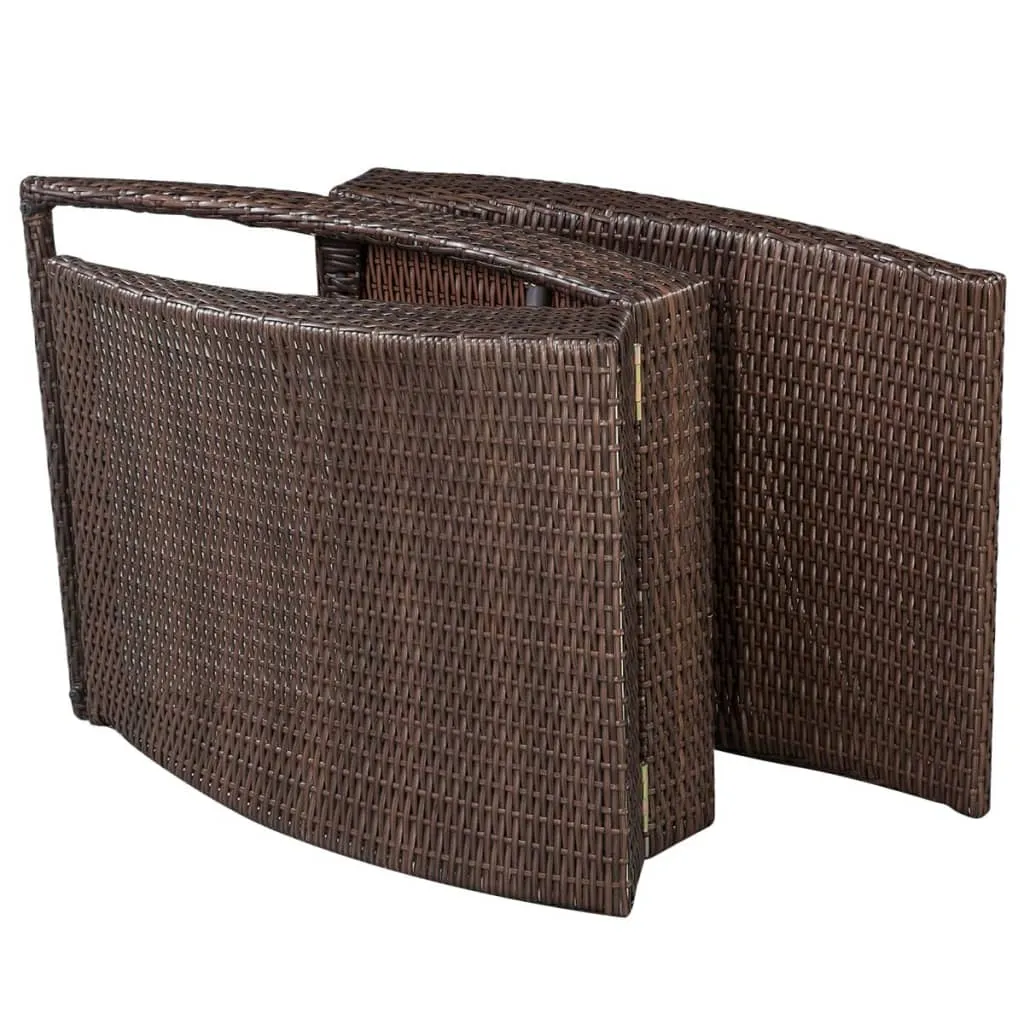 Rattan-Sonnenliege 162x64x86 cm Braun mit cremeweißer Polsterauflage