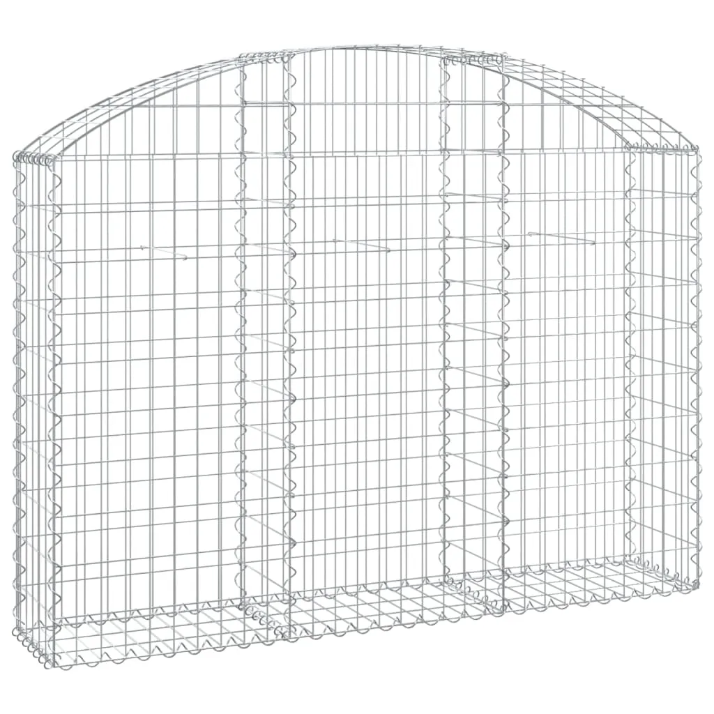 Gabionenkorb Silber 150 x 30 x 100/120 cm - Dekorative Gartenbarriere