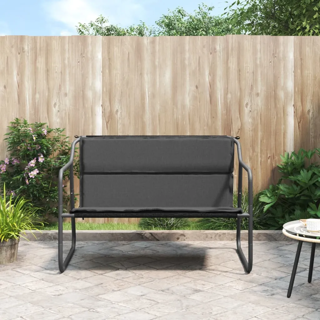 2-Sitzer Gartenbank Anthrazit 110x70x74 cm mit Textilene und Stahlrahmen
