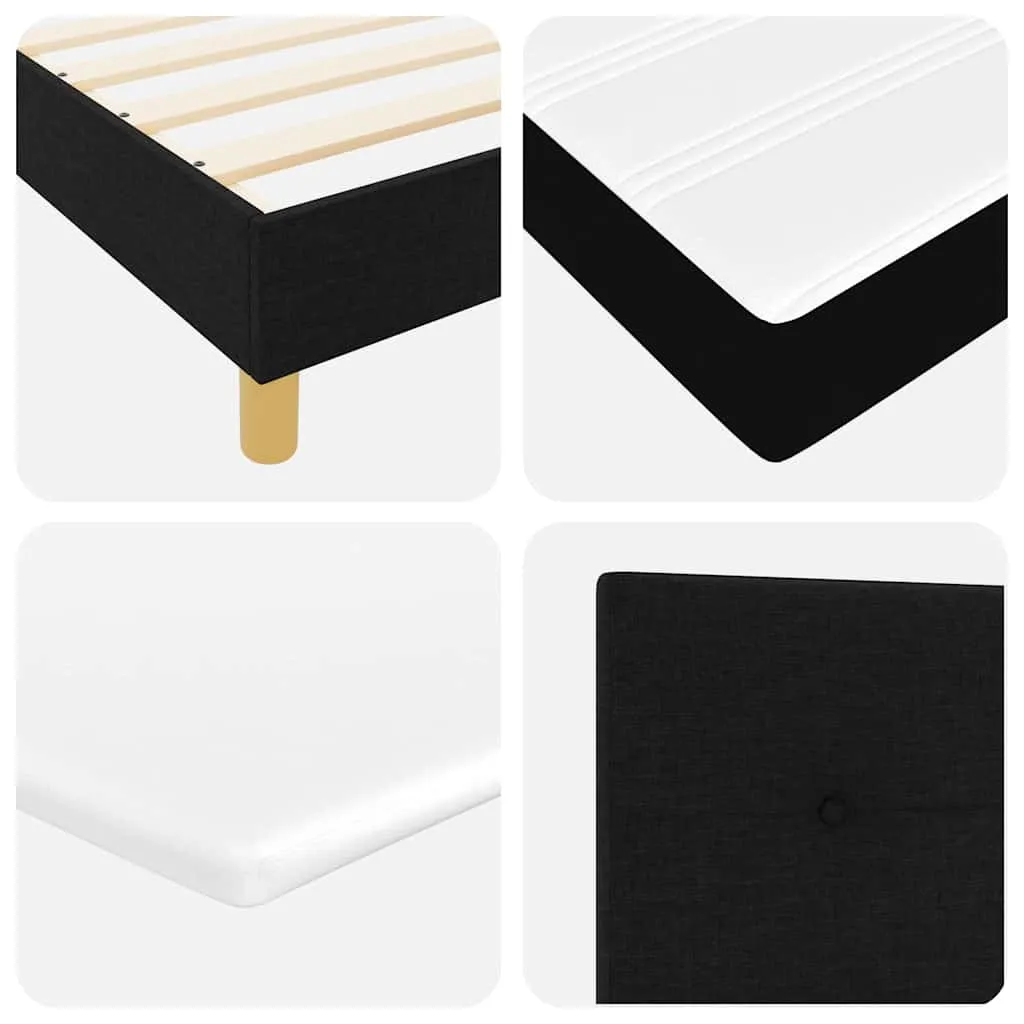 Boxspringbett mit verstellbarem Kopfteil, 90x190 cm, Schwarz