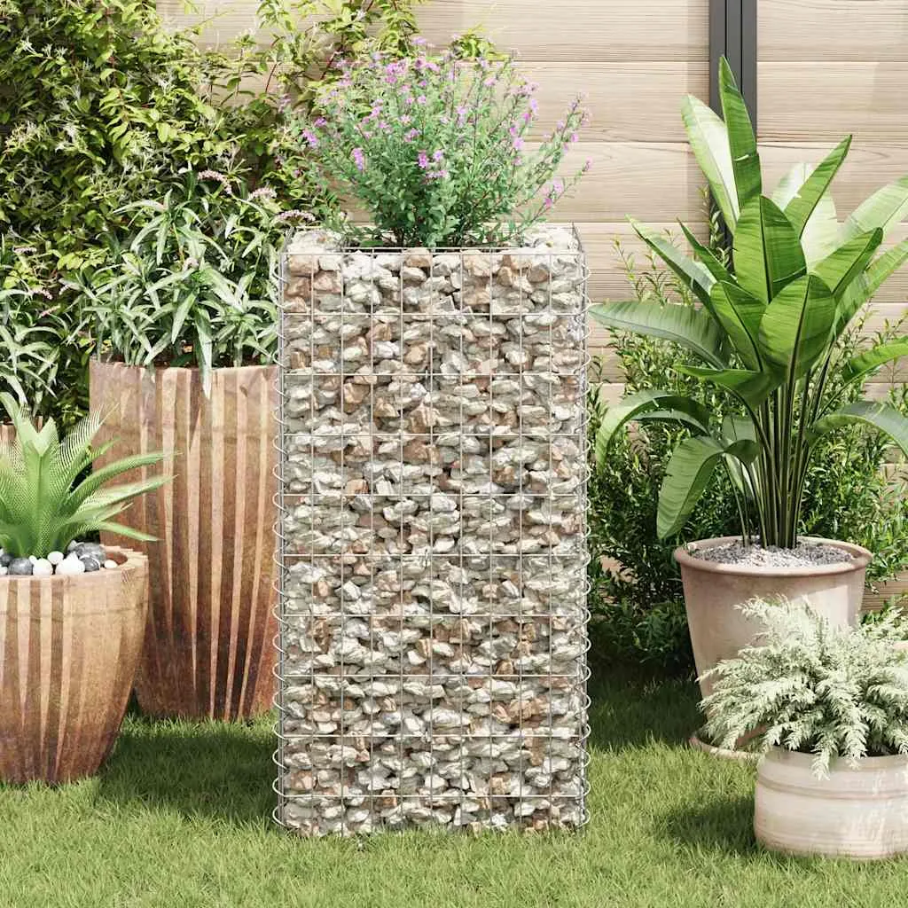 Gabionen-Hochbeet Stahl 50x50x100 cm