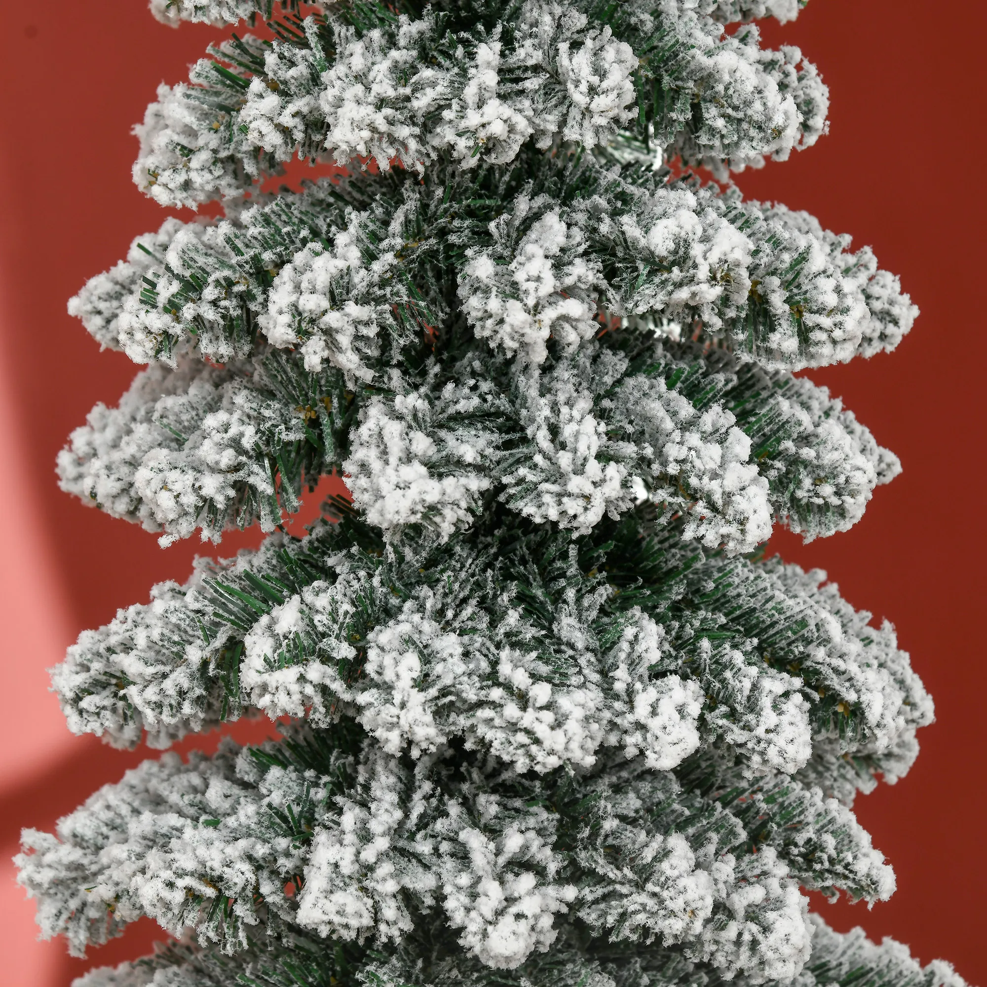 Künstlicher Weihnachtsbaum schneebedeckt schmal 180 cm Grün/Weiß