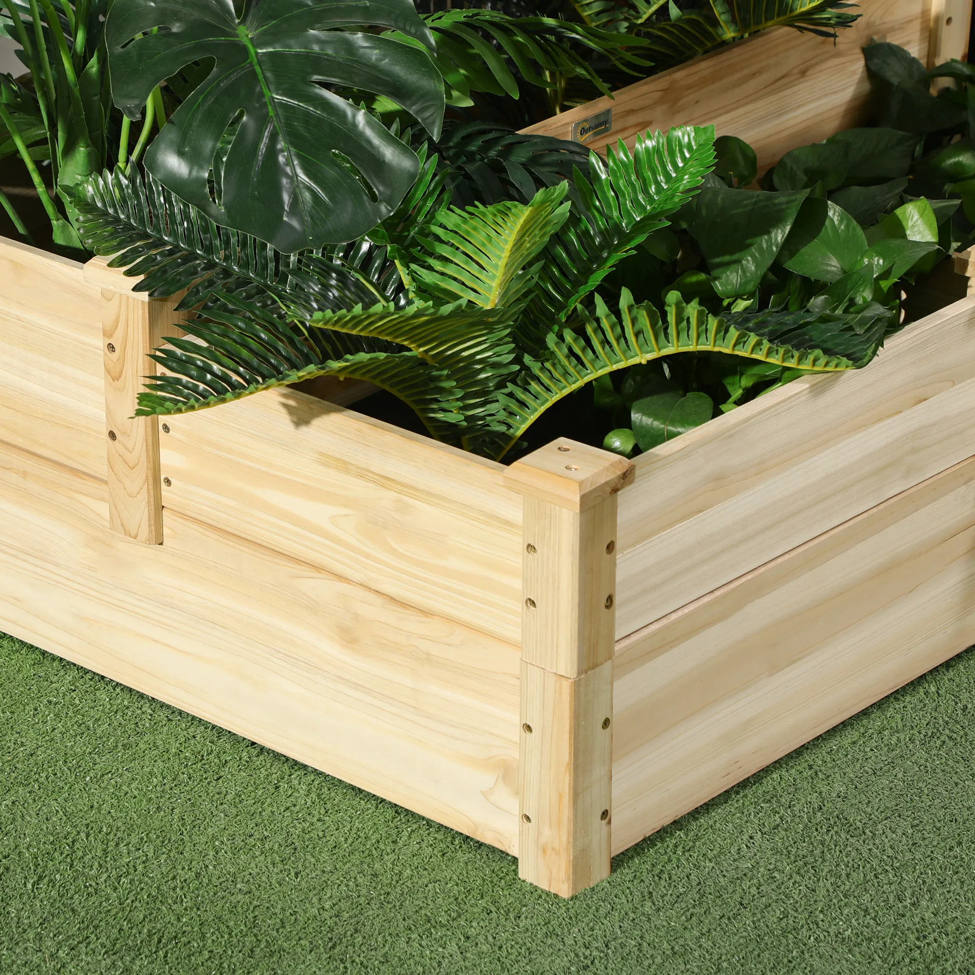 Hochbeet aus Tannenholz 108x88x36 cm, Natur