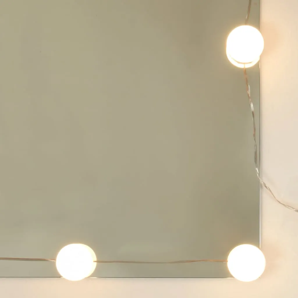 LED-Schminktisch Weiß 60x40x140 cm mit 2 Schränken