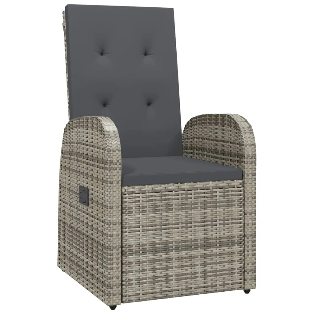 Rattan-Gartensessel 57x69x106 cm Grau mit Sitzkissen Dunkelgrau