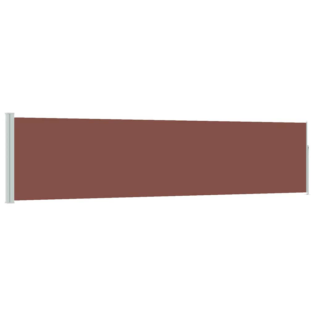 Seitenmarkise 120 x 0-500 cm in Braun mit grauer Stahlabdeckung