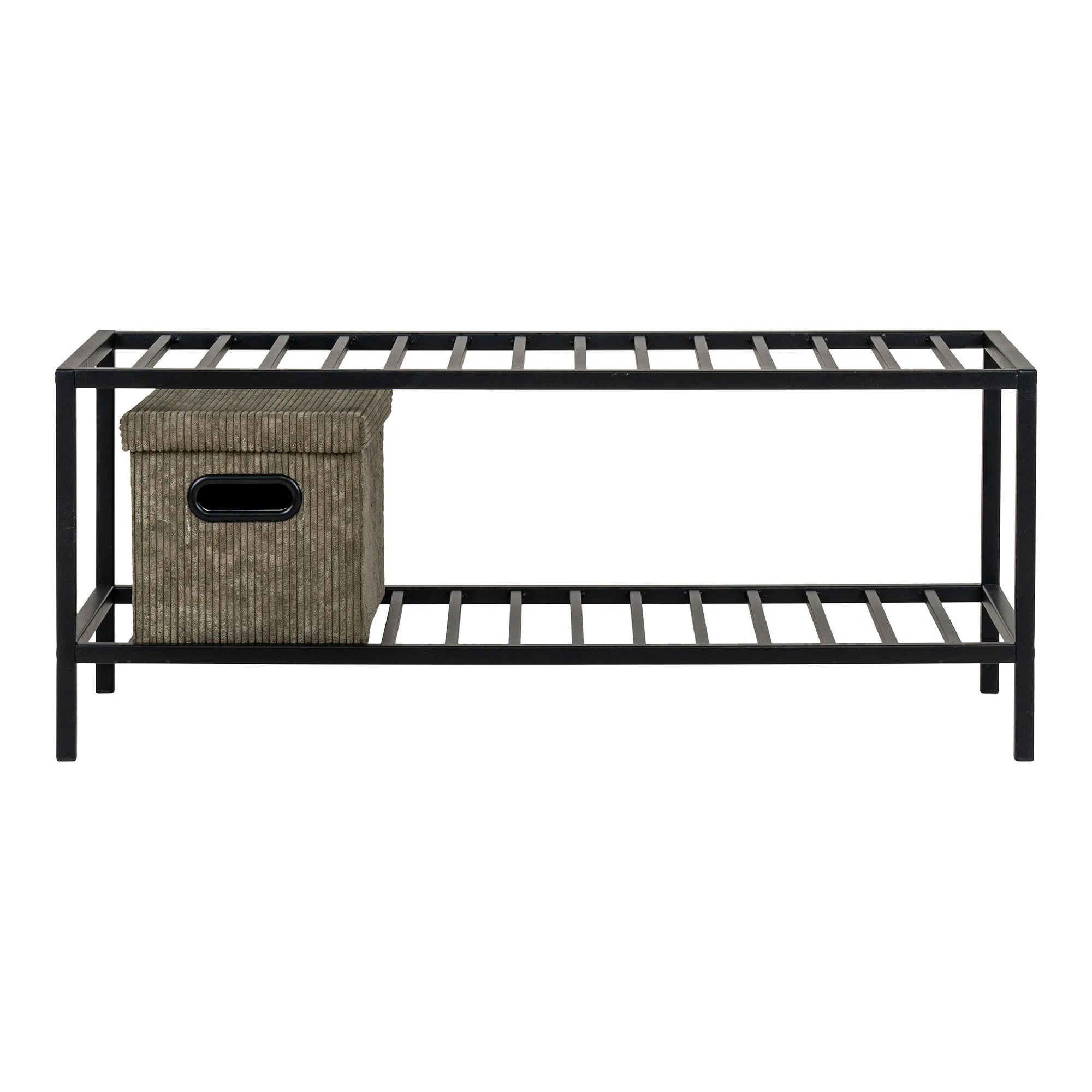 tinkaro Vita Schuhregal 2 Ebenen 79x34x32 cm Schwarz