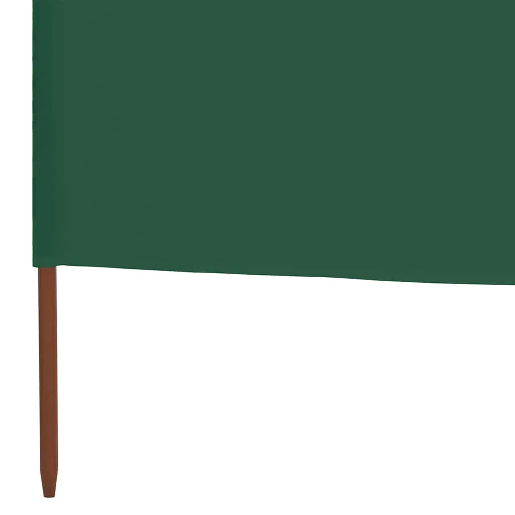 6-teiliger faltbarer Windschutz 800x80 cm Grün mit Vliesstoff und Massivholz