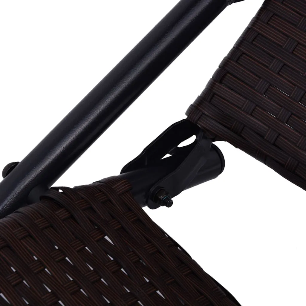 Elegante Sonnenliege aus PE-Rattan Braun 61x147x95 cm