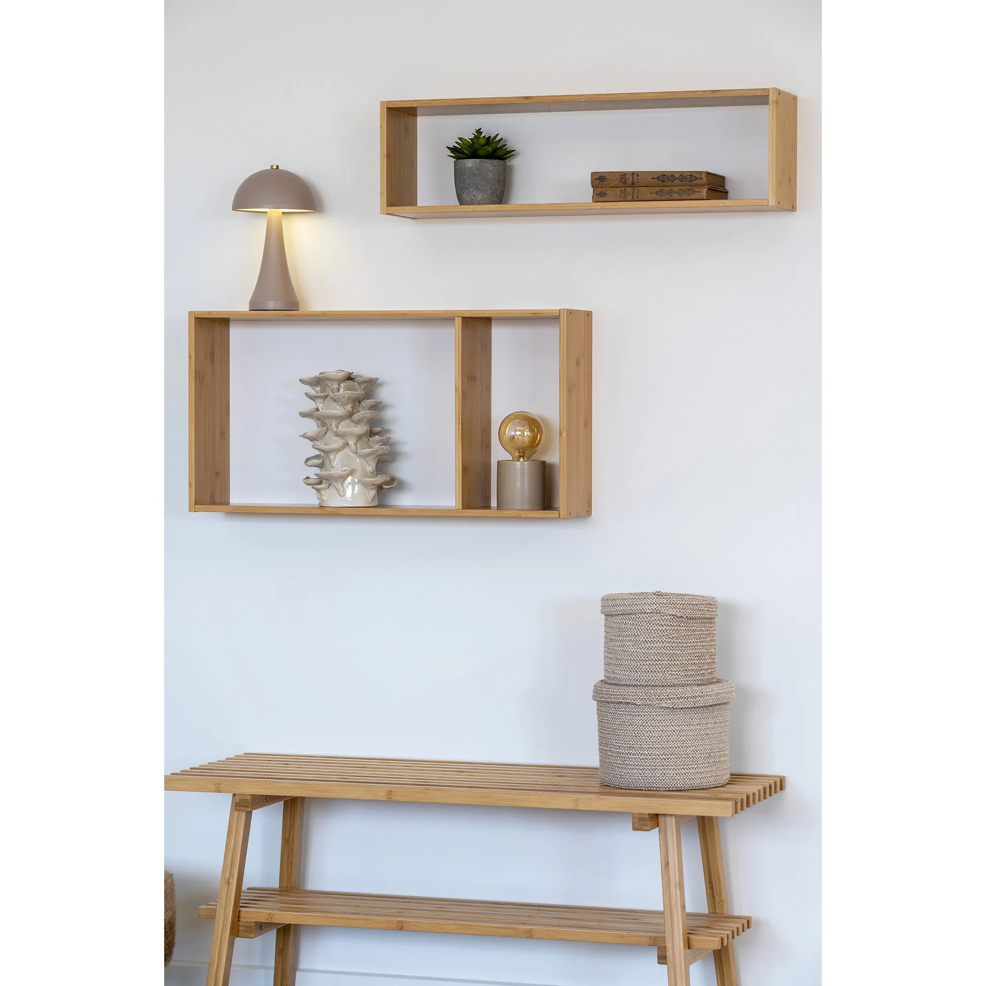 tinkaro Wandregal Ember Bambus 70 x 15 x 19,5 cm Natur