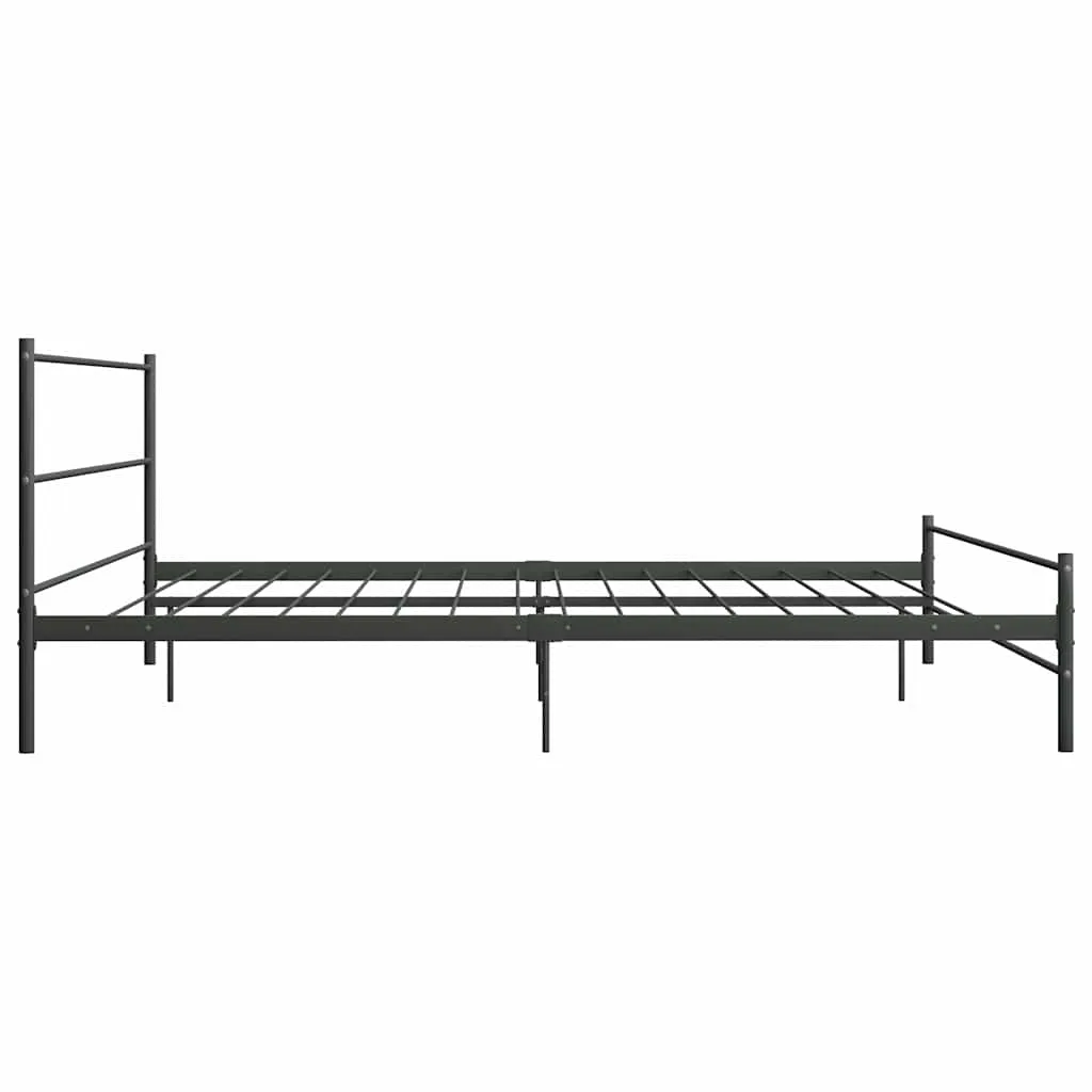 Metall-Doppelbett 209x187x84 cm Grau, pulverbeschichtet