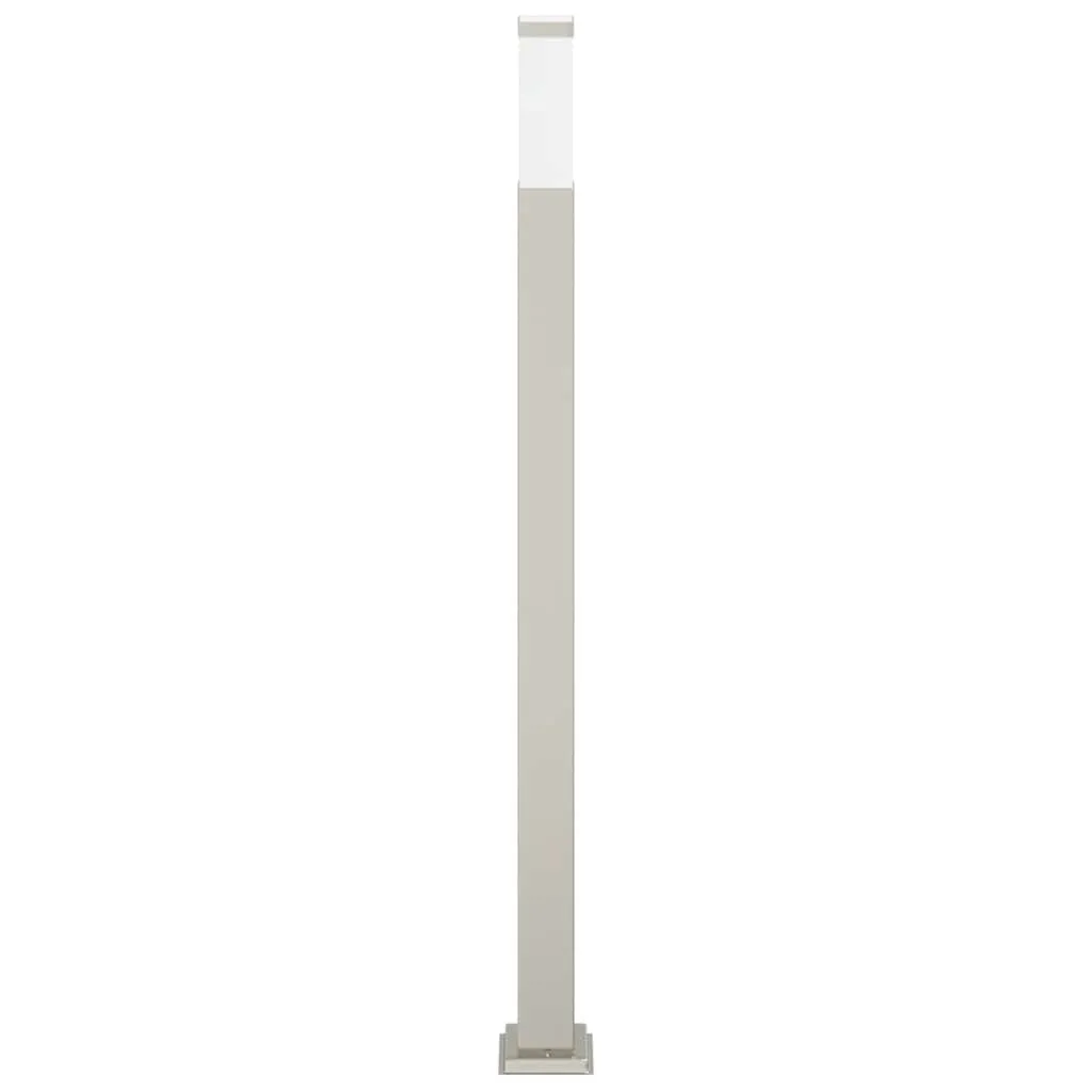 Silberne Pollerleuchte aus Edelstahl 10x10x110 cm mit IP44