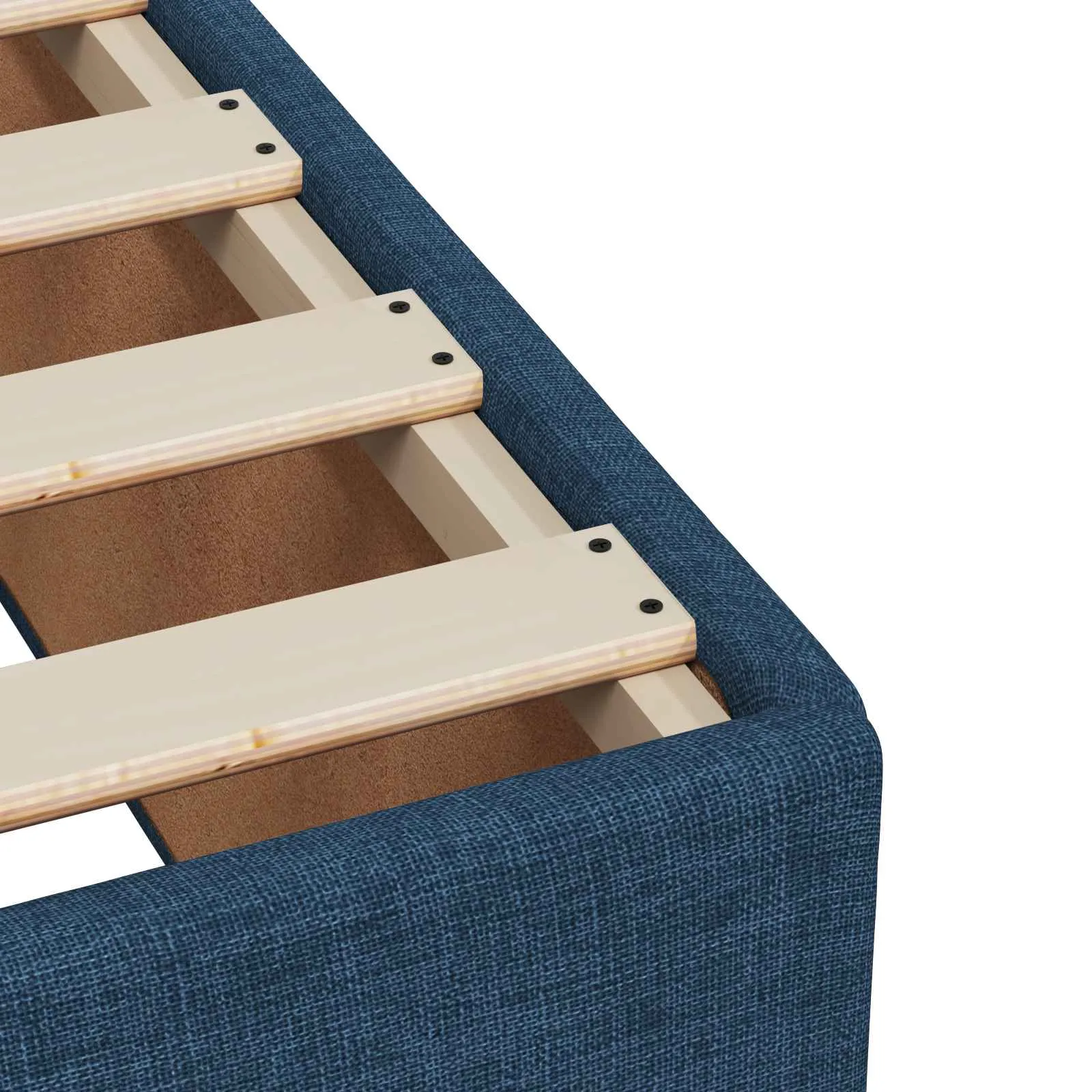 Boxspringbett 140x200 cm mit Matratze, Blau, Holzwerkstoff