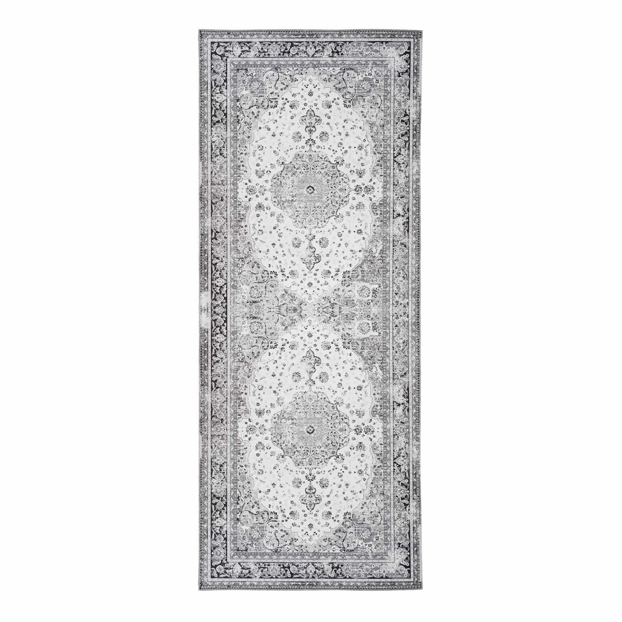 tinkaro Läufer Havana Chenille Polyester Schwarz / Weiß