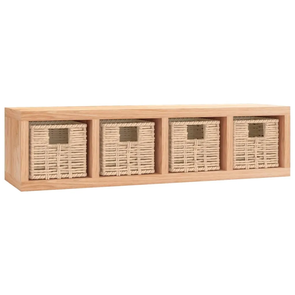 Wandregal aus Massivholz, Walnuss Finish 62 x 18 x 16 cm
