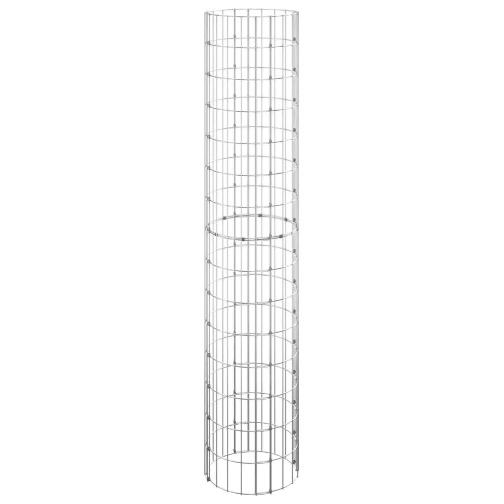 Gabionen-Hochbeete 3 Stk. Rund Verzinkter Stahl Ø30x150 cm