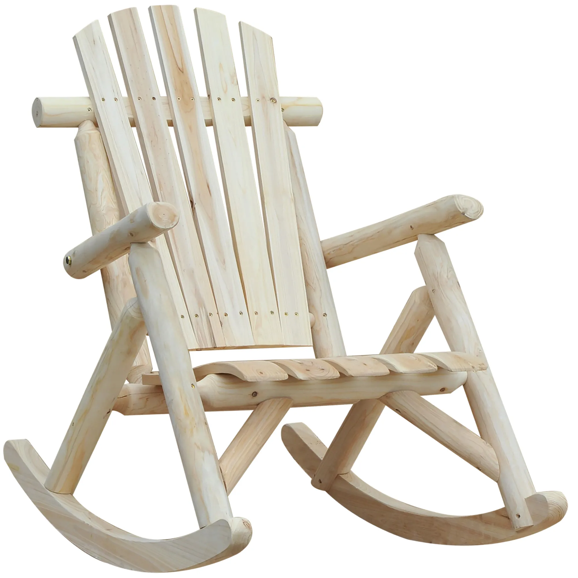 Holz-Schaukelstuhl 96x66x98cm in Natur für Garten und Balkon