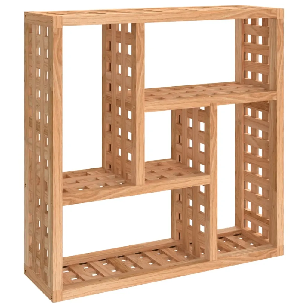 Wandregal aus Massivholz, Walnuss Finish 49x15x49 cm