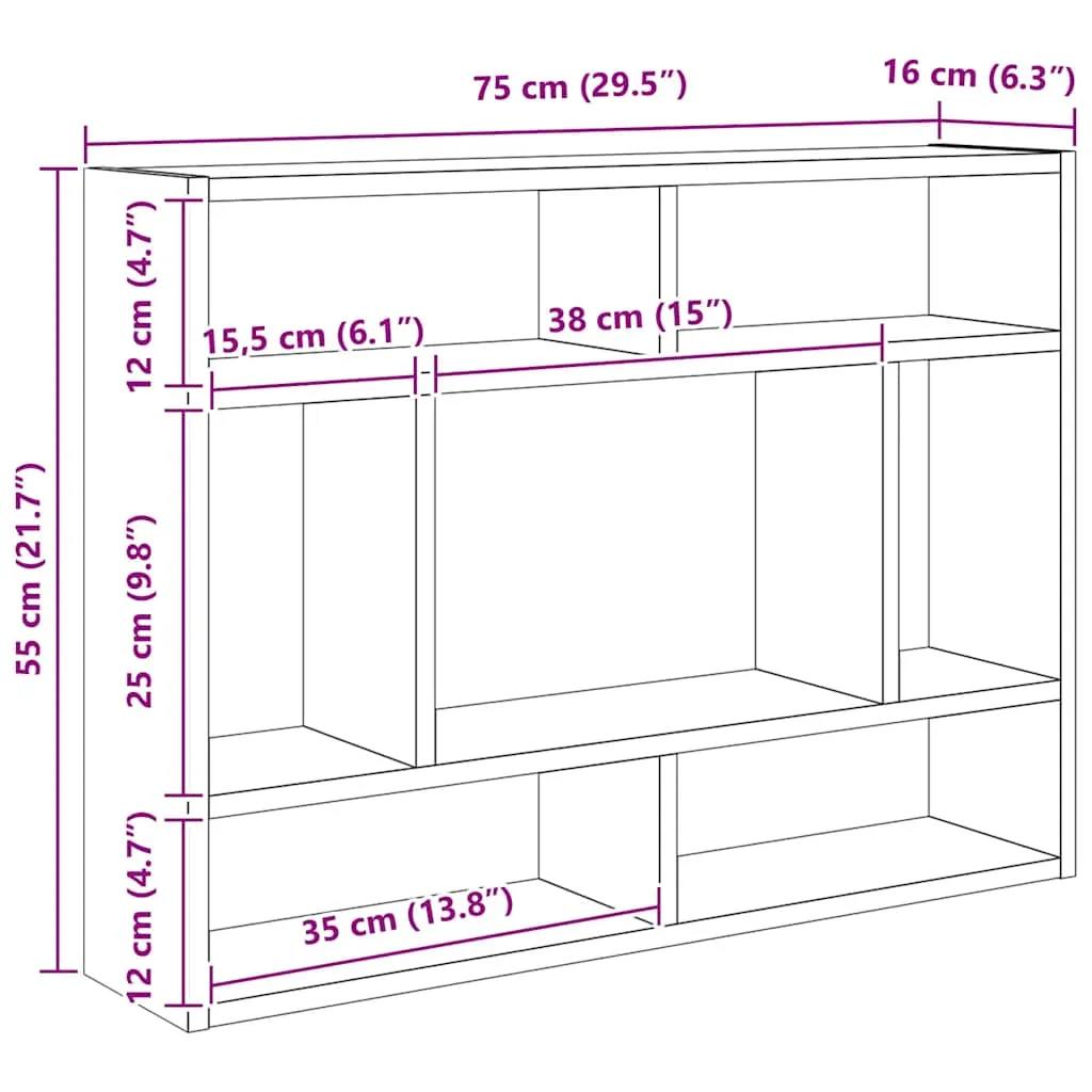 Stilvolles Wandregal Weiß 75 x 16 x 55 cm aus Holzwerkstoff