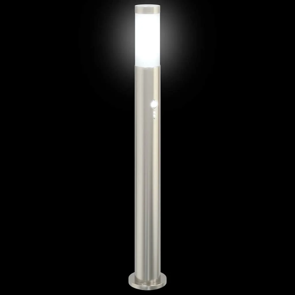 Pollerleuchte Silber 11 x 80 cm mit PIR-Bewegungssensor
