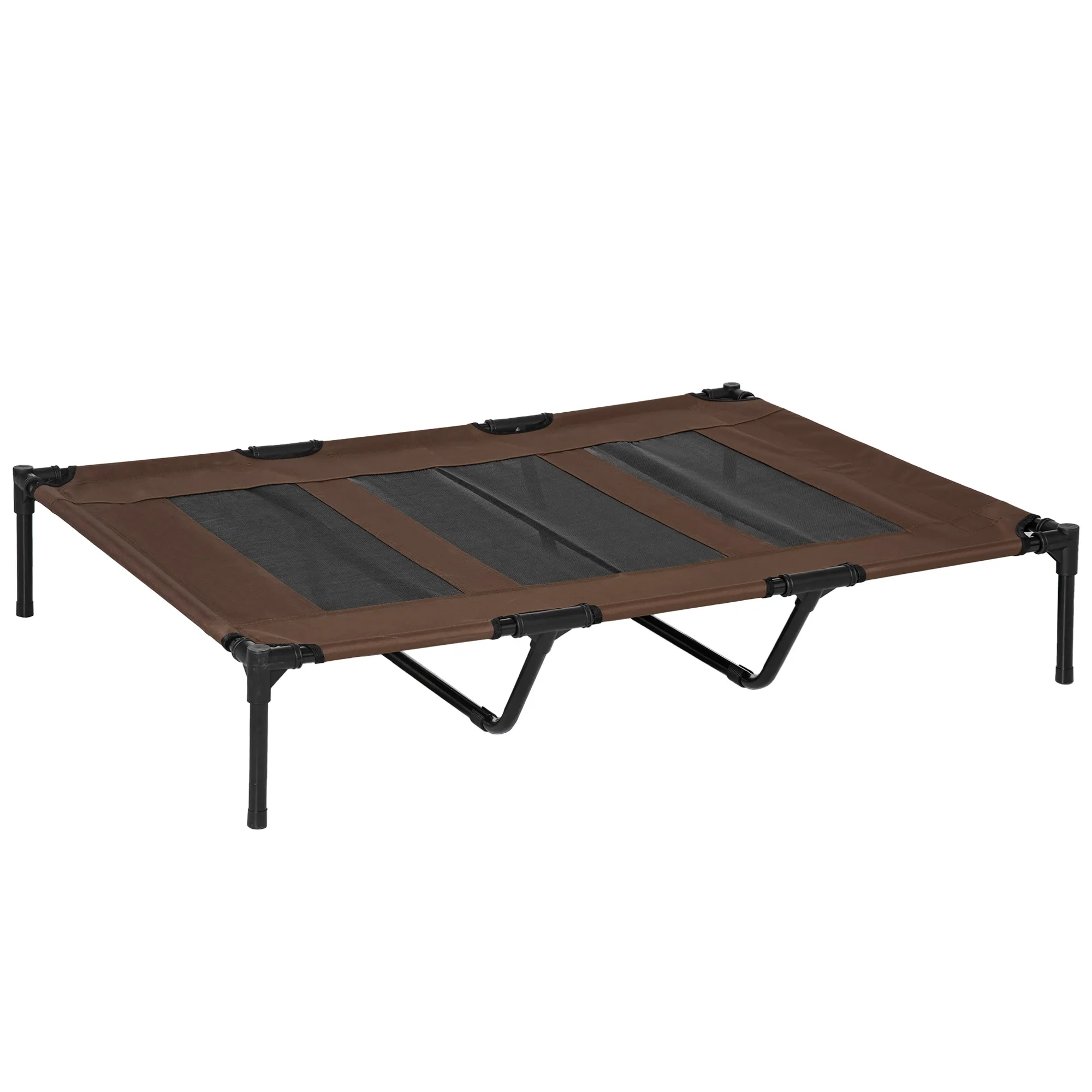Hundeliege Outdoor erhöht, faltbar, Oxford, 122x92x23 cm, Braun